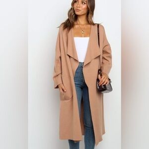 Sndys Tia Duster Cardigan In Camel Size Medium Dusty Rose Coat Sweater